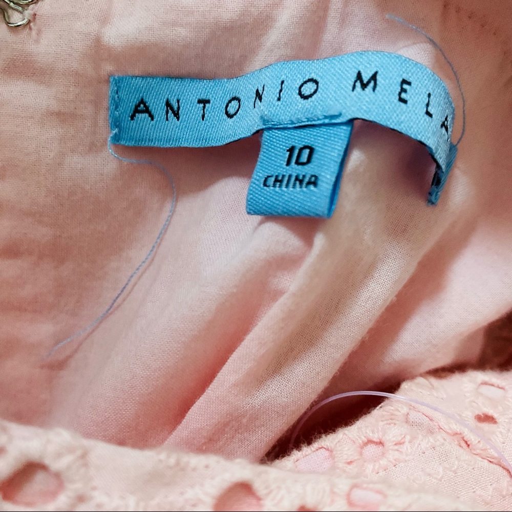 Antonio Melani Nat Eyelet Dress Pink Lemonade Sz 10 - Picture 9 of 14